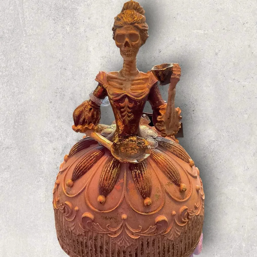 Bella Lux Skeleton Lady Figurine Victorian Gothic Halloween Decor NWT